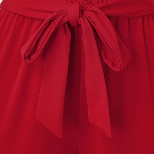 Calça atlética feminina casual de silicone com pernas largas, cintura alta, nó ajustável, calça solt