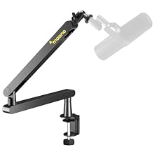 Low Profile Microphone Boom Arm: The MAONO BA92 microphone boom arm is designed to sit low on your desk, seamlessly integrating into your workspace. It securely attaches to desktops up to 2.2" in thickness, making it perfect for broadcasting, recordi...
