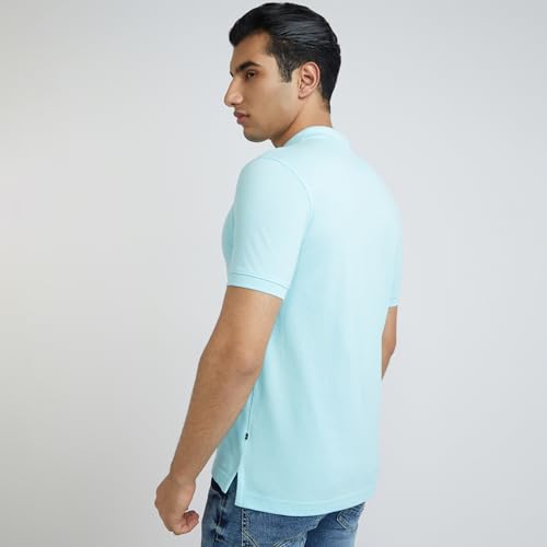 Image of Parx Men Regular Fit Solid Pattern Cotton Polyester Blend Half Sleeve Polo Neck Casual T-Shirt