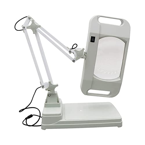 Intbuying 110V 10X Table Magnifier Lamp Amplification Led Daylight Bright Magnifying Glass,4.4'' X 7'' White Glass For Reading Working Crafts Workbench -86I #TOP15