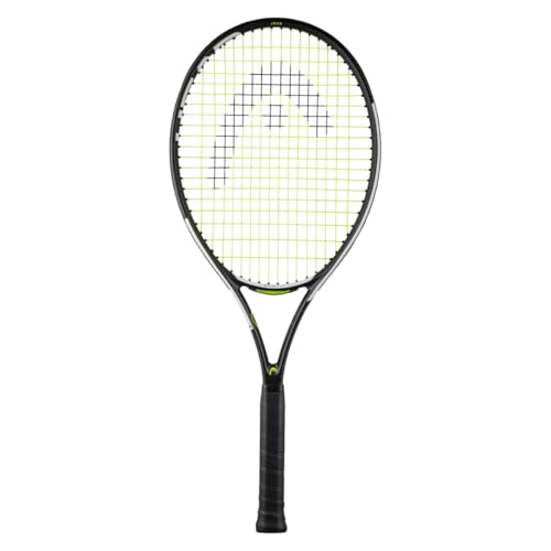 Image of HEAD IG Speed 26 Strung Tennis Racquet | Lightweight & Morden Design | Superb Playability | Innegra & DampPlus Technology | for Kids Aged 9-11 | Material: Graphite Composite | Color: Black-White