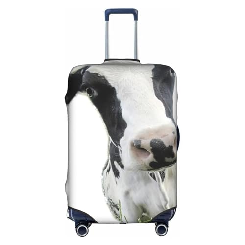 Housse de bagage tête de vache noire et blanche pliable en taille L pour valise de voyage