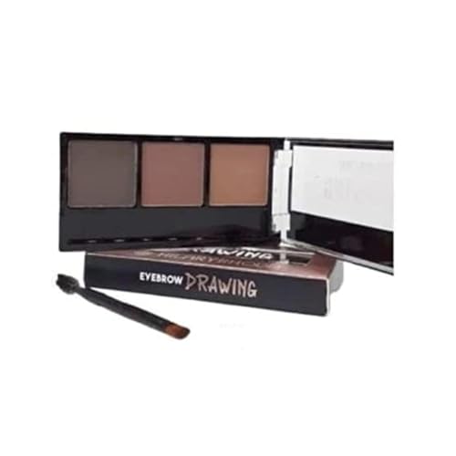 Image of Eyebrow Drawing Palette 3 Shades With 1 Brush, Ultimate Brow Kit to Shape, Define and Fill the Eyebrows,Waterproof Non-Transfer Smudgeproof Eyebrow Palette, (Dark Brown,Light Brown,Brown)