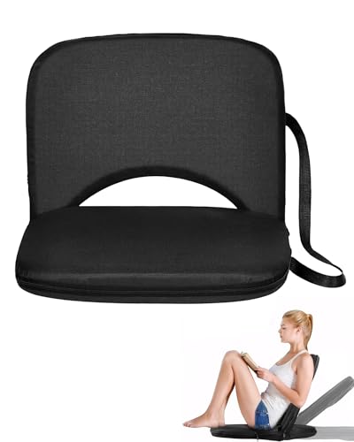 AEMIKR Stadium Seat with Back Support - Stable Bleacher Chairs with Back and Cushion Waterproof Portable Widen Thick 6-Position Reclining Stadium Bleacher for Sport Events