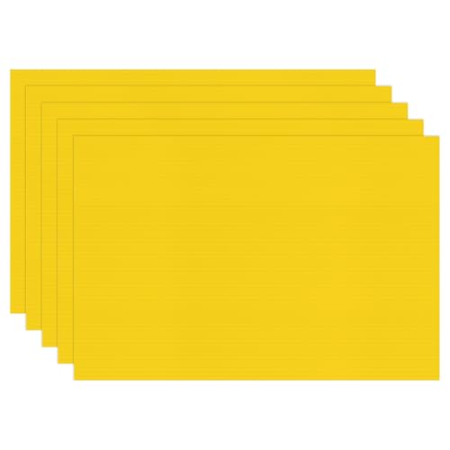 Image of M METERXITY 5-Pack Corrugated Plastic Sheets, 12 Inch x 18 Inch Waterproof Blank Corrugated Poster Board Yard Signs for Garage Sale /Office /Classroom /Party /Lawn Sign Road [3mm Thick, Yellow]