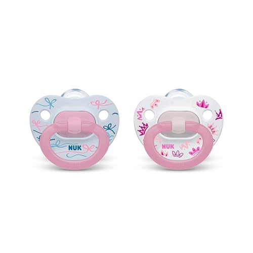 NUK Comfy Orthodontic Pacifiers, Pink Assorted,...