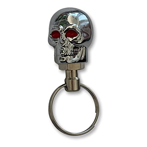 KUSTOM66 Schlüsselanhänger Totenkopf silber
