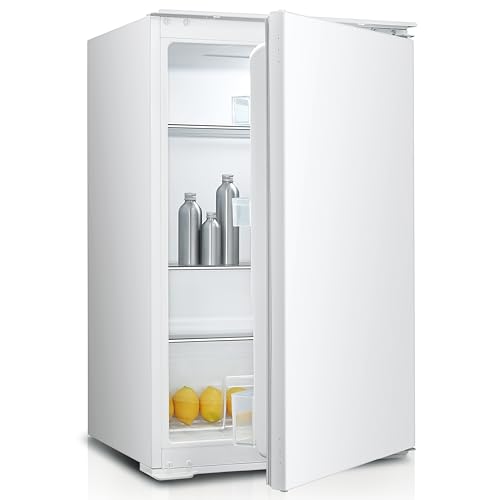 HYE In-Column Fridge - Integrated Fridge 129L Built In Design Quiet 39 dB Operation 54cm Width White Perfect For Smaller Homes & Couples - RF01BIUC129W01