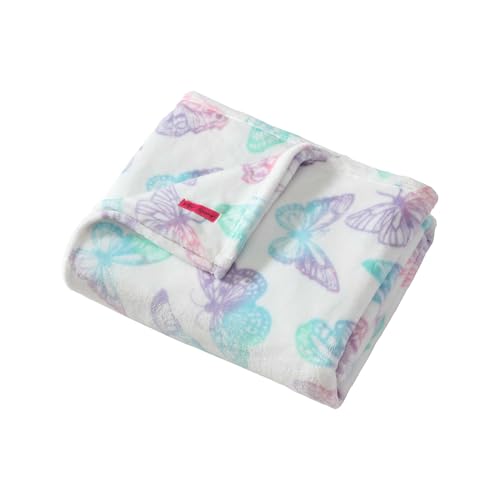 Betsey Johnson - Blanket Buttery-Soft Throw Blanket for Couch or Bed Boldly Plush & Oversized Bedding (Butterfly Rainbow Purple 50 x 70)