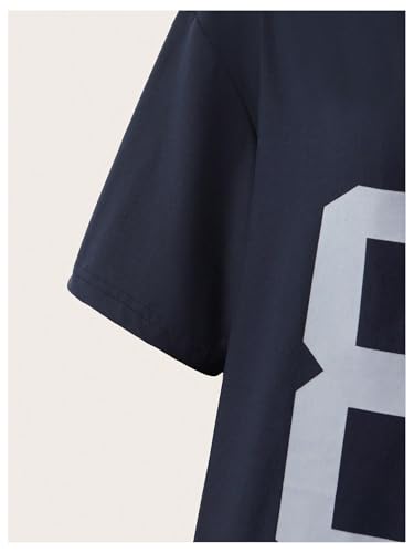 Girl's Off The Shoulder Tops Number Graphic Jersey Shirts Short Sleeve Oversized T Shirts Y2k Tops4