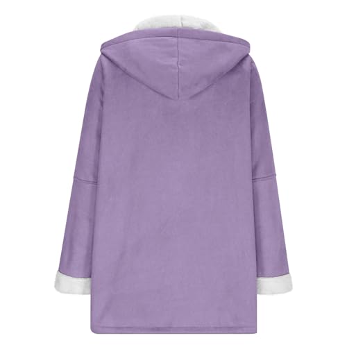 Womens Long Sleeve Oversized Jackets Hooded Trench Outfit for Women Velvet Warm Fuzzy Hooded Fall Winter Coat 20254