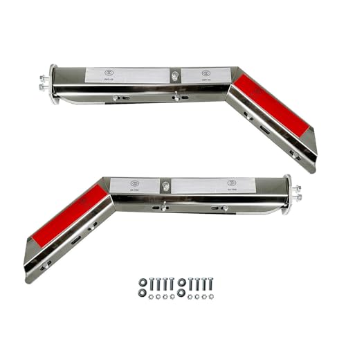 Image of Pair 30.25'' Heavy Duty Stainless Steel 2.5 inch Bolt Spring Loaded Mud Flap Hanger Angled RH & LH for Semi Truck