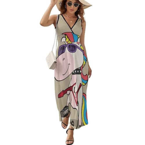 Robe maxi col V décontracté contre la chaleur estivale