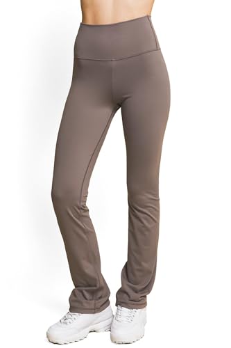 Love Tree Women's High Rise Bootcut Buttery Soft Yoga Pant Leggings (Truffle, Large)