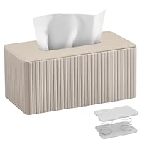 Kosmetiktücherbox Taschentuchbox aus PU Leder: Modern Taschentuchspender für Hausfrau Büroangestellter-Rechteckige Tissue Box mit Magnetabdeckung für Wohnzimmer Büro-Geschenke für Geburtstag(Milchtee)