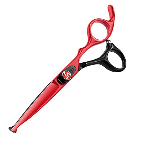 wishbeauty Kids Safety Round Tip Hair Scissors, Curved & Straight Blades