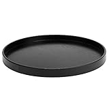 Generic 木製ラウンドサービングトレイ 27cm ブラック – 滑り止めエッジ付き 食事や飲み物の運搬に便利 家庭 オフィス バー使用 (27cm,ブラック)