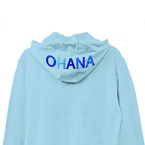 Ladies Lilo And Stitch Sweatshirt - Ladies Classic Lilo And Stitch Ohana - Fashion Hoodie Sweatshirt With Foil (Light Blue Foil, 3X-Large) #TOP5