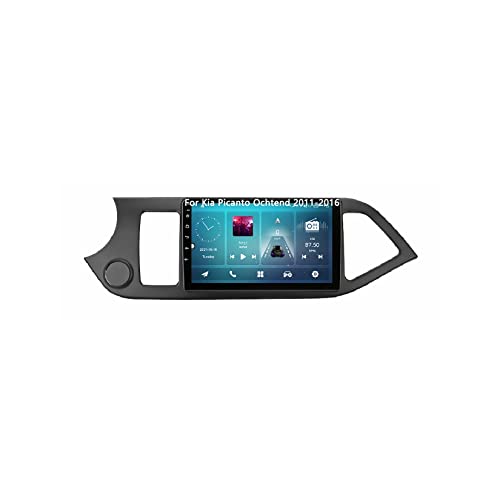 Autoradio 2 din Android 11 pour Kia Picanto Ochtend 2011-2016 avec 9 Pouces Écran Tactile Autoradio Bluetooth Soutien GPS WiFi USB Lien Miroir Caméra Arrière Commandes au volantb