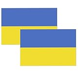 Magnet Me Up Ukraine Flag Car Magnet 3x5 Inch, 2 Pack, UV-Printed Vinyl Durable, Fade Resistant, Patriotic Auto Magnetic Decal Made in USA, Strong Hold for Vehicles, Lockers, Made in USA