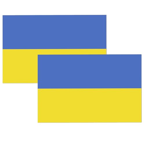 Image of Magnet Me Up Ukraine Flag Car Magnet 3x5 Inch, 2 Pack, UV-Printed Vinyl Durable, Fade Resistant, Patriotic Auto Magnetic Decal Made in USA, Strong Hold for Vehicles, Lockers, Made in USA