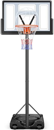 Yohood Basketball Hoop Outdoor, 4.4-10FT Adjustable Height Basketball Goal