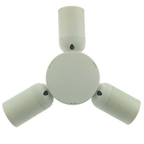 Uniox 3 In 1 Lamp Sockets Adapter,Medium Base E26 / E27,Lampholder Horizontal Splitter White #TOP2