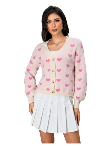 Verdusa Women's Long Sleeve Print Button...