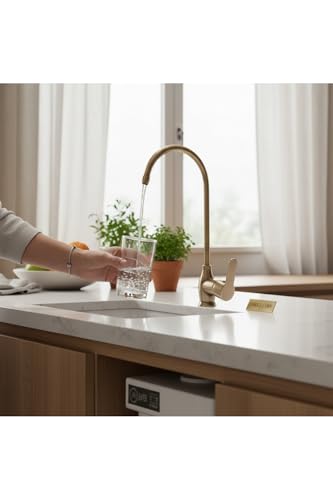 Antique Gold Water Filter Faucet - Brass Single Handle for Reverse Osmosis Systems & Purifiers - Elegant Metallic Design - Image 3