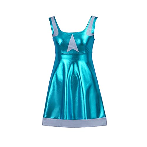 High School Reunion Cosplay Costume Women's Sexy Dress for Halloween-Blue-M