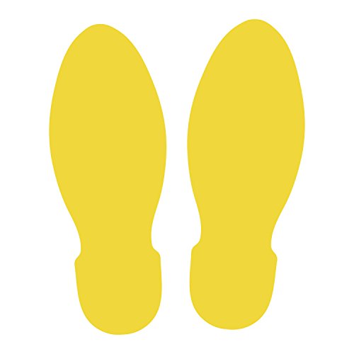 LiteMark 9 Inch Lemon Yellow Unifoot Footprint Stickers Safe for Floors and Walls - 6 Pairs - Straight Feet Design LiteMark 9 Inch Lemon Yellow Unifoot Footprint Stickers Safe for Floors and Walls - 6 Pairs - Straight Feet Design