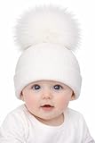 SOHOBABY™ British Made Soft Stretchy Single Pom Plain Baby Boy Baby Girl Hat (UK, Age, 0 Months, 3 Months, White)