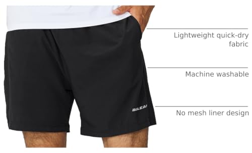 Image of baleaf Men's 5 inch Running Athletic Shorts for Workout Gym Tennis Sports Lightweight Quick Dry with Zipper Pocket