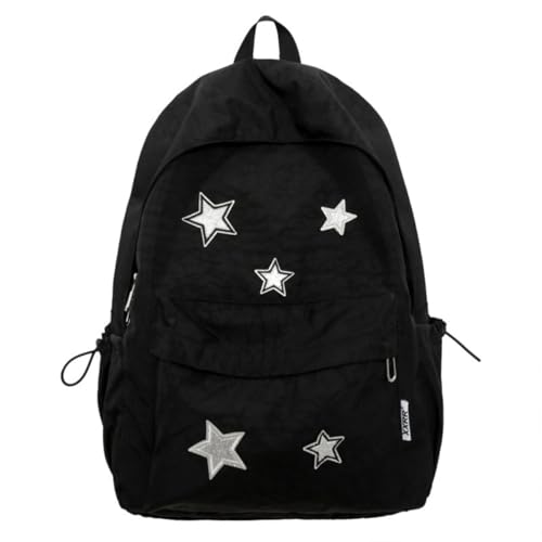Y2k Backpack Emo Backpack Preppy Backpack Cute Backpack Bling Star Grunge Y2K Accessories Back To College Supplies (black)