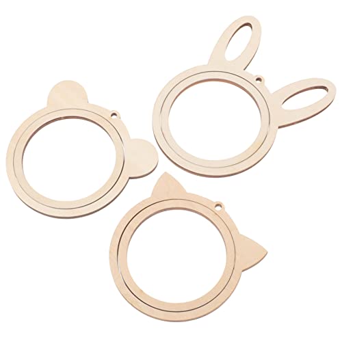 IWOWHERO 3pcs Wooden Embroidery Hoop Set Embroidery Frames for Cross Stitch Needlework Supplies Small Hoops DIY Wall Decor