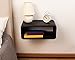 WOODCHES Floating Nightstand Wooden, Bedside Table, Nightstand Shelf, Handmade, Wall Mounted Bedside Shelf, Minimalist and Unique Style (Black)