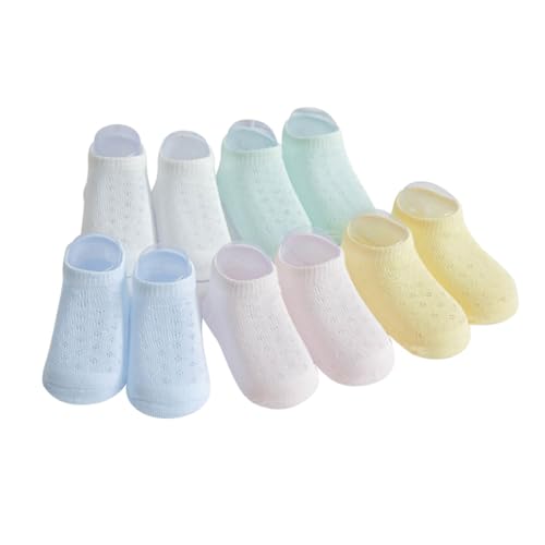 JEWEDECO Summer Breathable Ultra-thin Mesh Socks No Seam Kids No Show Socks Low Cut Tube for 0-1 Years 5 Colors