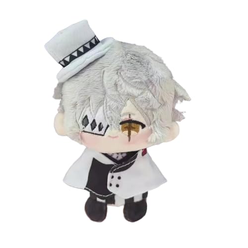 YLEAFUN BSD Anime Pillow Nikolai Gogol Anime Soft Figure Stuffed Pendent Throw Pillow Sitting Figurine Cute Bags Charm Keychain 12cm