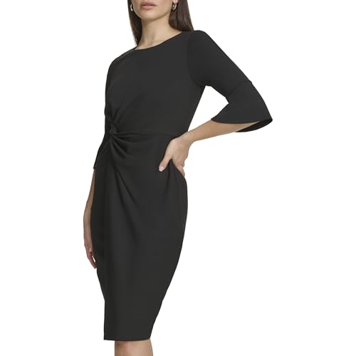 Image of Kensie Women's Belle Sleeve Scuba Crepe Midi Dress
