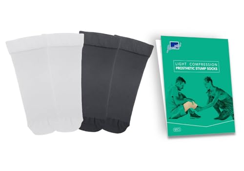 Image of Prosthetic Stump Socks - AK, 1 PLY, Light Compression, Moisture Control, Sensitive Skin, Amputee Socks, Daily use, Breathable, Taiwan Excellence, 4 PCS