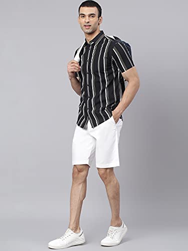 Image of Dennis Lingo Men's Vertical Stripes Slim Fit Cotton Casual Shirt