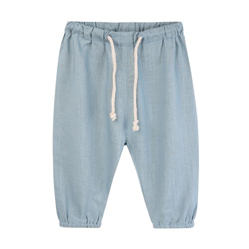Kids Baby Drawstring Linen Haram Pants Toddler Boys Girls Spring Summer Casual Lounge Gauze Pants Hemp Clothing