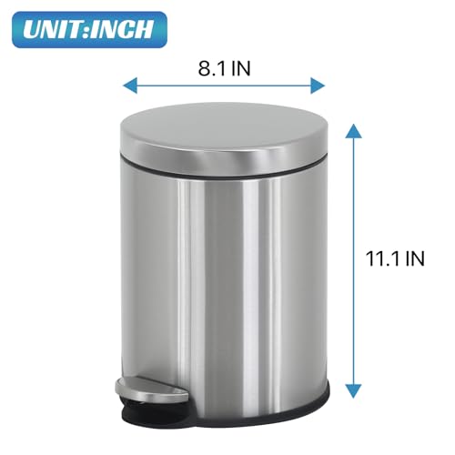 Caneca de Basura Redonda de Acero Inoxidable 6 Litros Pack 2 miniatura 7