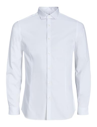 Jack & Jones Jjprparma Shirt L/S Pls Business Shirt, Bianco/vestibilità: vestibilità Larga, 4XL