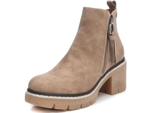 REFRESH - Botín cierre de cremallera para mujer, color: marron, talla: 37