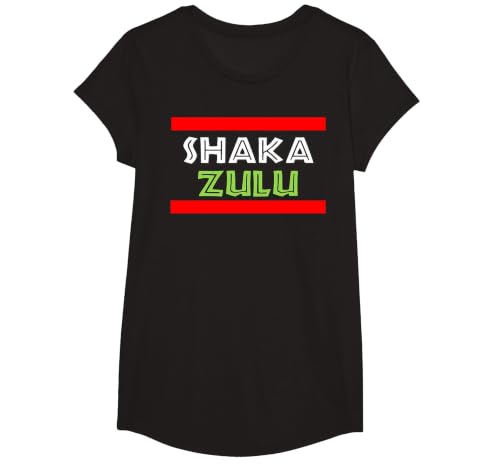 Shaka Zulu T-Shirt T-Shirt, Girls, Black, Large