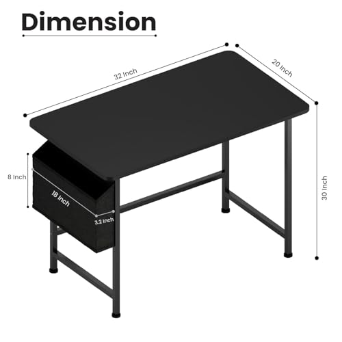 Image of Office Computer Table for Home /Writing Desk for Office /Folding Table for School /Folding Study Table /Work from Home Multipurpose Table (COM Blacks)