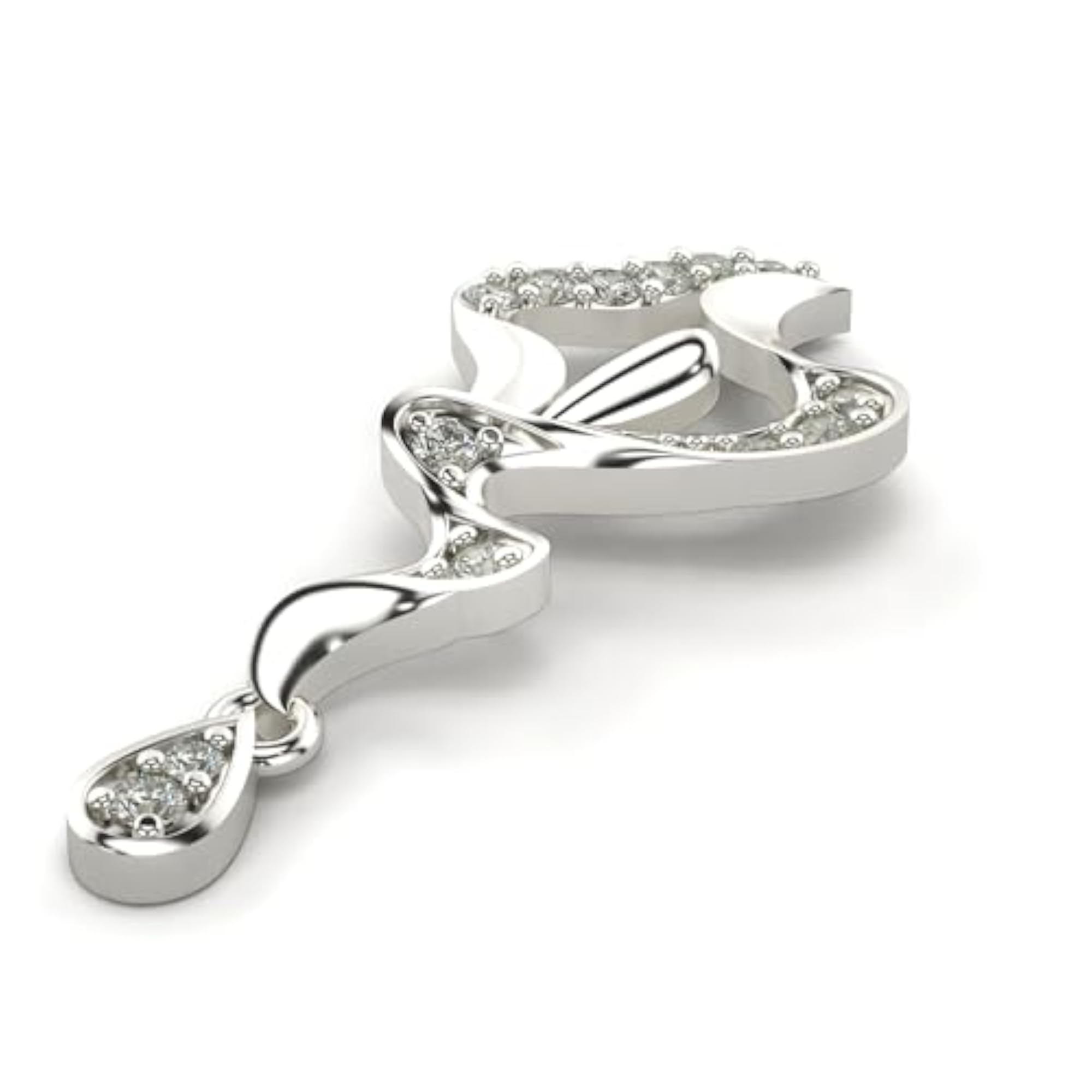 Women's Sterling Silver & Lab Grown Diamond Pendant, Elegant Gift