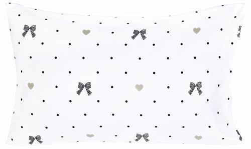 Image of Scientific Sleep Lace Bow Bowknot Black Dot 100% Cotton 4 Pcs Full Bed Sheet Set Kids Boys Girls Teens, Flat Sheet & Fitted Sheet & Pillowcase Kids Bedding Set (Bow, Full)