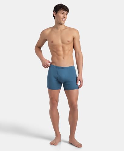 Image of Jockey 8008 Men Super Combed Cotton Rib Solid Boxer Brief with Ultrasoft and Durable Waistband Pack of 2